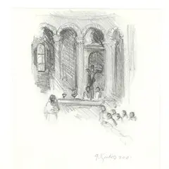 Untitled by Gregory Kondos, Charcoal Sketch, offered Oct 2023