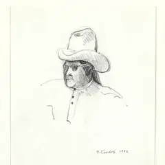 Untitled by Gregory Kondos, Charcoal Portrait Sketch, offered Oct 2023