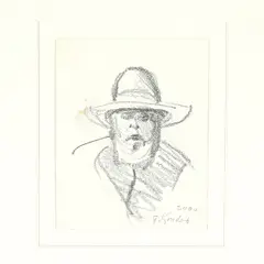 Untitled by Gregory Kondos, Charcoal Portrait Sketch, offered Oct 2023