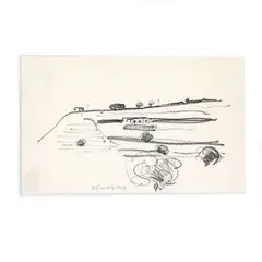Untitled by Gregory Kondos, Charcoal Sketch, offered Oct 2023
