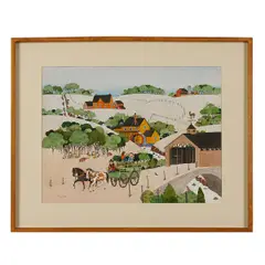 Untitled by Tony Chen, Watercolor American Farm Scene, offered Sep 2023