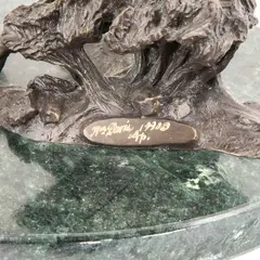 Untitled by William Davis, bronze running buck on marble base. Signed, dated (1990) and ", offered Sep 2023