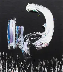 With a Clear Mind by Bill Dallas, 2005, acrylic on canvas affixed to board, sold Jan 2026