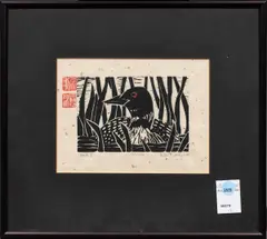 Untitled by Debby Neely, woodcut, sold Jan 2026