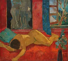 Reclining Female by Madhav Satwalekar, Oil on canvas, sold Sep 2025