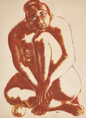 Untitled by Krishnaji Howlaji, Pencil and oil on paper, sold Mar 2026
