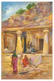 M.V. Dhurandhar and his Daughter Ambika at Gharapuri Caves (Elephanta Caves) by N. R. Sardesai, 1931, Gouache on paper, sold Mar 2026