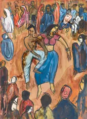 Untitled (Dancers) by Ram Kumar, Gouache on paper, sold Mar 2026