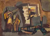 Untitled (Sampan) by Maqbool Fida Husain, Oil on canvas, sold Mar 2026
