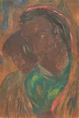 Mother and Child by Ram Kumar, Gouache on paper, sold Mar 2026