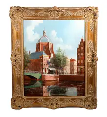 Marekerk Leiden by George Jan Dispo, Oil on canvas, sold Oct 2026