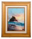 Oregon coastal scene by Sharon Rickert, Oil on canvas, sold Oct 2026