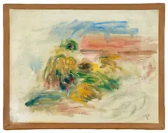 Paysage avec maison by Pierre-Auguste Renoir, circa 1912-1914, Huile sur toile, sold Apr 2025