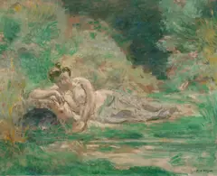 Baigneuse au bord d'un étang by Ker-Xavier Roussel, Huile sur toile, sold Apr 2025
