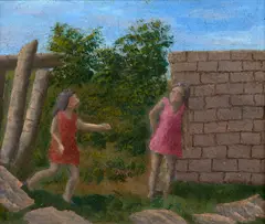 Deux femmes by André Bauchant, 1949, Huile sur panneau, sold Apr 2025