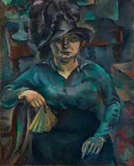 Femme assise à l'éventail by Georges Kars, circa 1912, Huile sur toile, sold Apr 2025