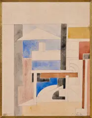 Surplomb à Vaison-la-Romaine by Auguste Herbin, 1924, Aquarelle et crayon sur papier, sold Apr 2025