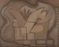 A Maître Eckhart by Serge Charchoune, 1951, Huile sur toile, sold Apr 2025
