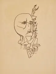 Composition à la tête by Yves Tanguy, 1942, Encre de Chine sur papier, sold Apr 2025