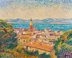 Saint-Tropez by Yvonne Canu, Huile sur toile, sold Apr 2025