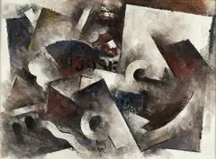 Composition cubiste by Robert Marc, 1990, Huile sur toile, sold Apr 2025