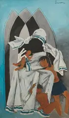 Mother Teresa by M. F. Husain, Oil on canvas, sold Jun 2022