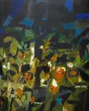 Congo by S. H. Raza, Oil on canvas, sold Jun 2022