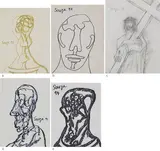 Untitled (Head of a Man) by F. N. Souza, Felt tip pen on paper, sold Jun 2022