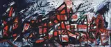 Landscape in Red by F. N. Souza, 1960, Oil on Masonite board, offered Jun 2022