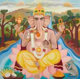 Ganesh by Senaka Senanayake, 2001, Oil on canvas, sold Jun 2022