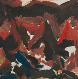 Landscape by S. H. Raza, 2006, Acrylic on paper pasted on plywood, sold Jun 2022