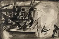 Untitled by Ram Kumar, 1969, Ink on paper, sold May 2022