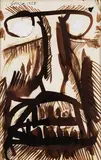Untitled by F. N. Souza, 1958, Ink on paper pasted on paper, sold May 2022