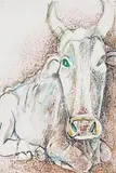 Benaras Bull by Paritosh Sen, Watercolour and pastel on paper pasted on board, sold May 2022