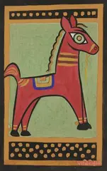 Untitled by Jamini Roy, Tempera on cardboard, sold Apr 2022