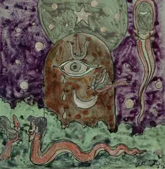 Untitled by K. G. Ramanujam, Mixed media on paper pasted on mount board, sold Apr 2022