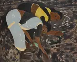 Untitled (Two Women Working) by Narayan Shridhar Bendre, Oil on canvas, sold Apr 2022