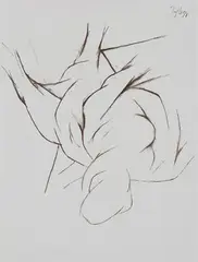 Untitled by Tyeb Mehta, Crayon on paper, sold Apr 2022