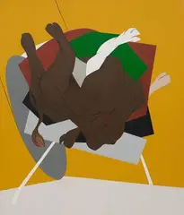 Untitled (Bull on Rickshaw) by Tyeb Mehta, Acrylic on canvas, sold Apr 2022