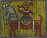 Untitled by Jamini Roy, Tempera on paper pasted on board, sold Dec 2022