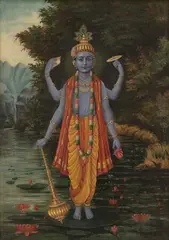 Untitled (Vishnu) by Mahadev Visvanath Dhurandhar, Oil on canvas, sold Dec 2022