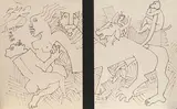 Untitled by M. F. Husain, Felt tip pen on paper pasted on board, sold Dec 2022