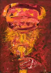 Bandwalla in a Frenzy by Krishen Khanna, Oil on canvas, sold Dec 2022