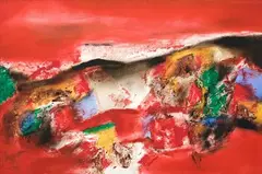 Untitled by Laxman Shrestha, Oil on canvas, sold Dec 2022