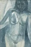 Untitled by Akbar Padamsee, 2002, Oil on canvas, sold Dec 2022
