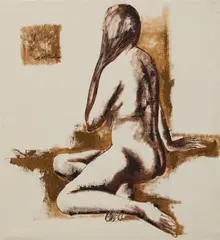 Untitled by B. Vithal, Oil on canvas laid on board, sold Dec 2022