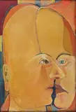 Two Prophets in One by Sadanand Bakre, Oil on plywood, sold Dec 2022