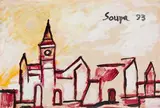 Untitled (Crawford Market, Bombay) by F. N. Souza, Acrylic on paper pasted on mount board, sold Dec 2022
