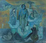 Untitled by Arup Das, Acrylic and pen on canvas pasted on board, offered Dec 2022