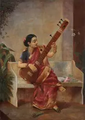 Music Hath Charms (Kadambari) by Raja Ravi Varma, Oil on canvas, sold Dec 2021